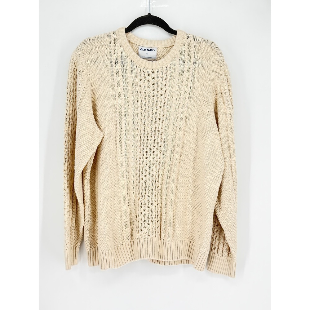 Mens Fisherman Chunky Cable Knit Cotton Sweater Size XL Coastal Preppy Nautical